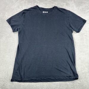 Outlier Shirt Mens Large Blue 100% Ramie Short Sleeve Crew Neck Tee Portugal